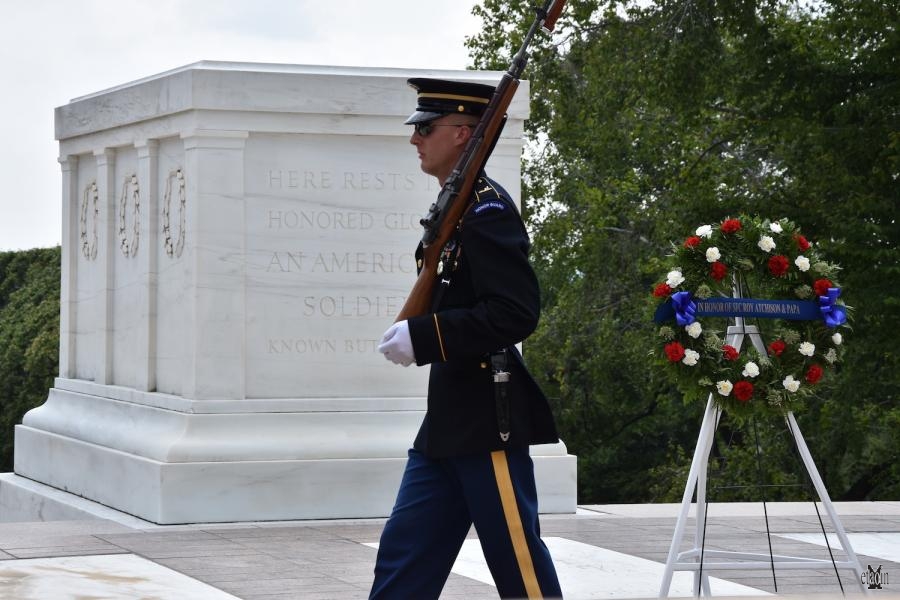Il picchetto d'onore al milite ignoto nel cimitero di Arlington  (photo etaoin/morv)